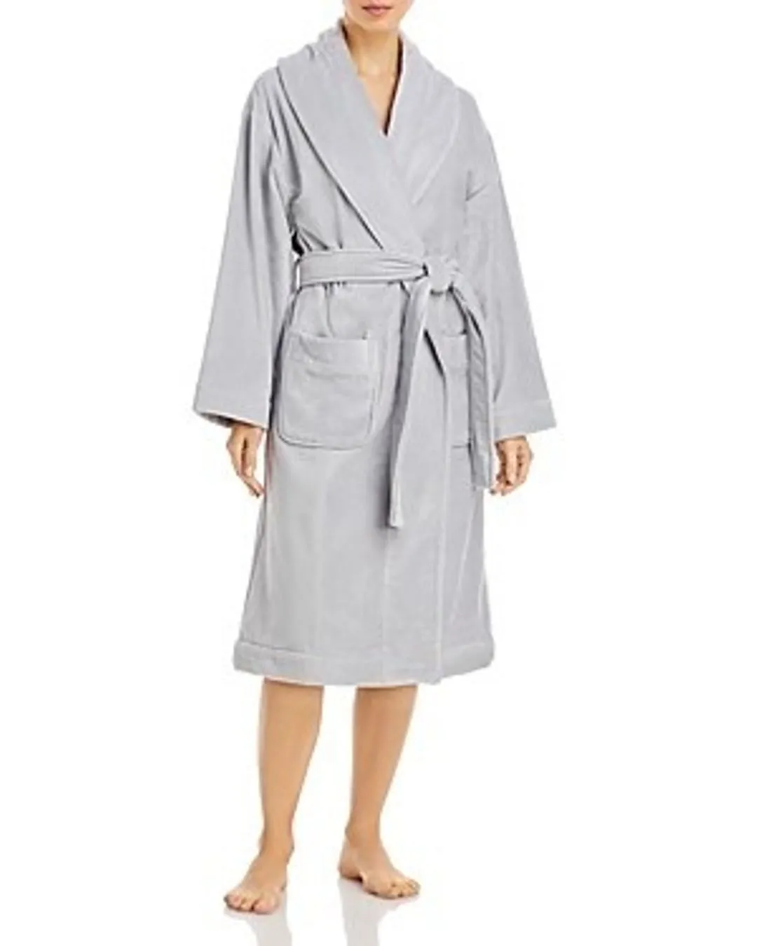 100% Turkish Cotton Velour Robe in Sold Grey