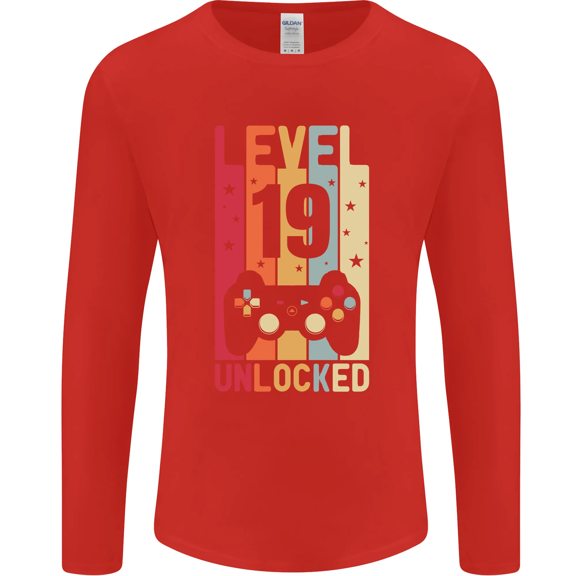 19th Birthday 19 Year Old Level Up Gaming Mens Long Sleeve T-Shirt