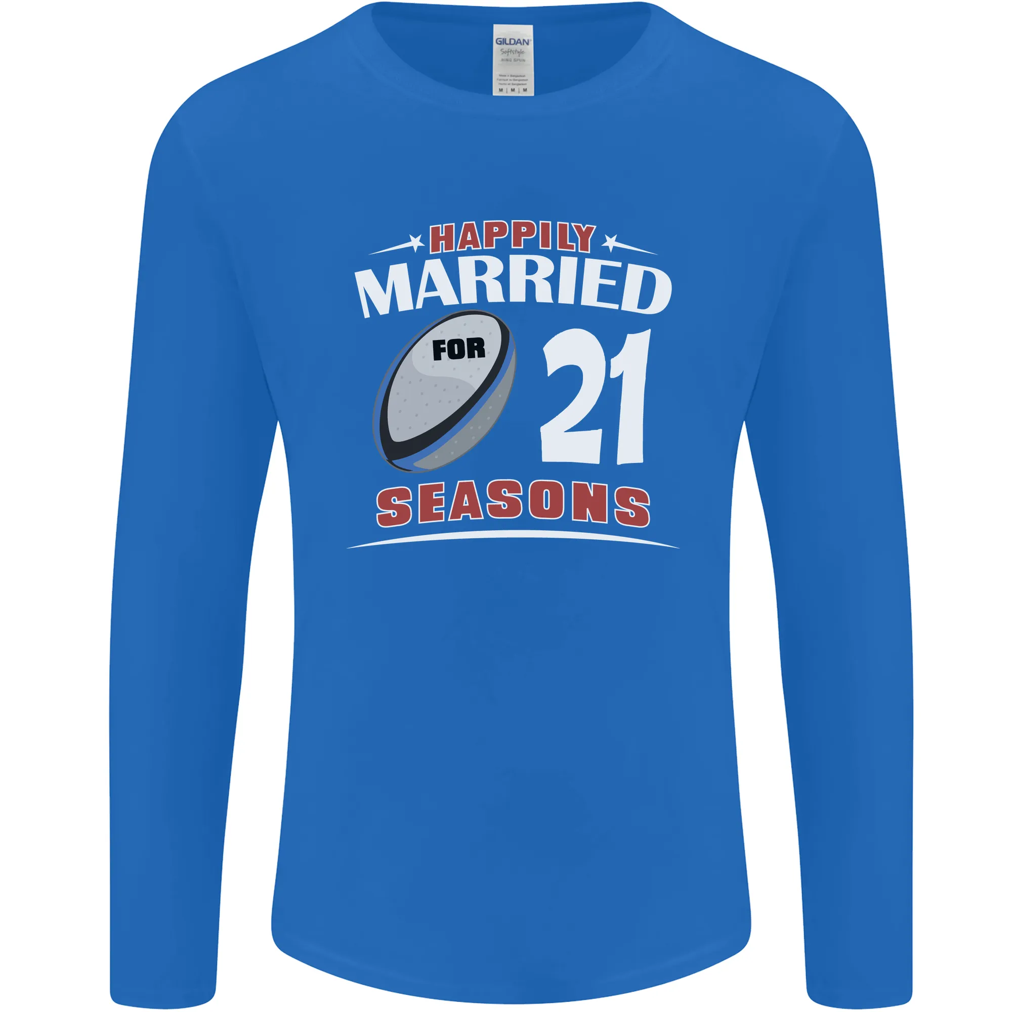 21 Year Wedding Anniversary 21st Rugby Mens Long Sleeve T-Shirt