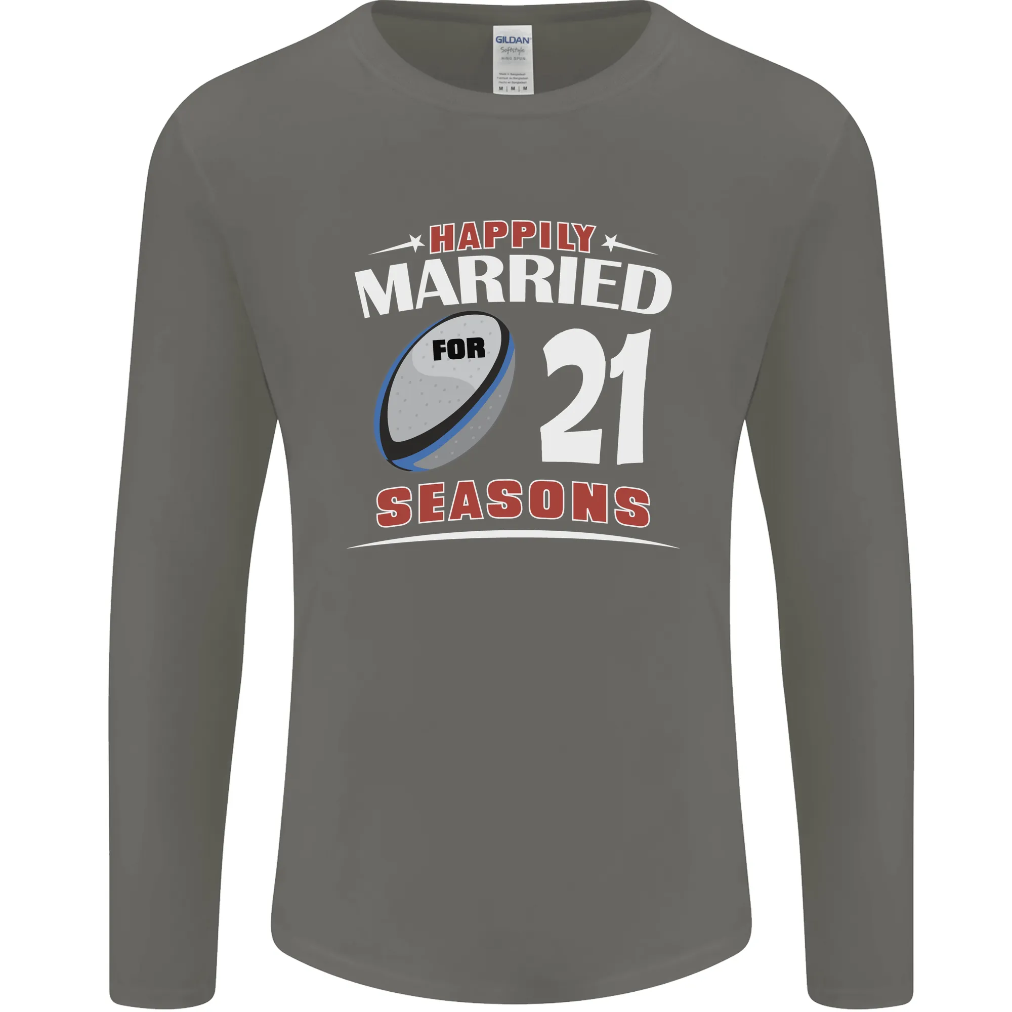 21 Year Wedding Anniversary 21st Rugby Mens Long Sleeve T-Shirt