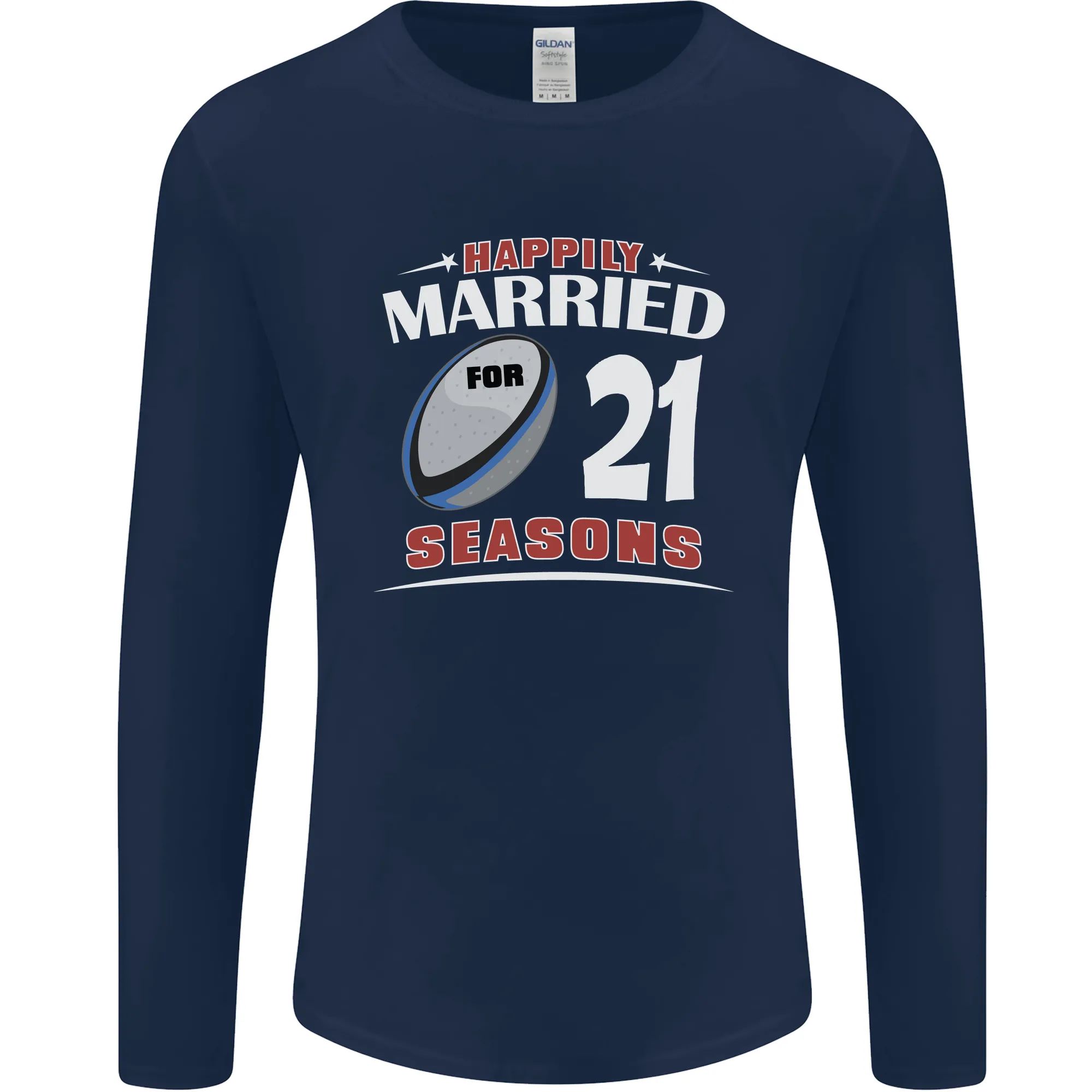 21 Year Wedding Anniversary 21st Rugby Mens Long Sleeve T-Shirt