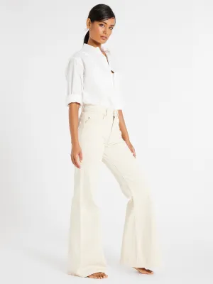 Ashton High Rise Wide Leg Flare Jean in Sand