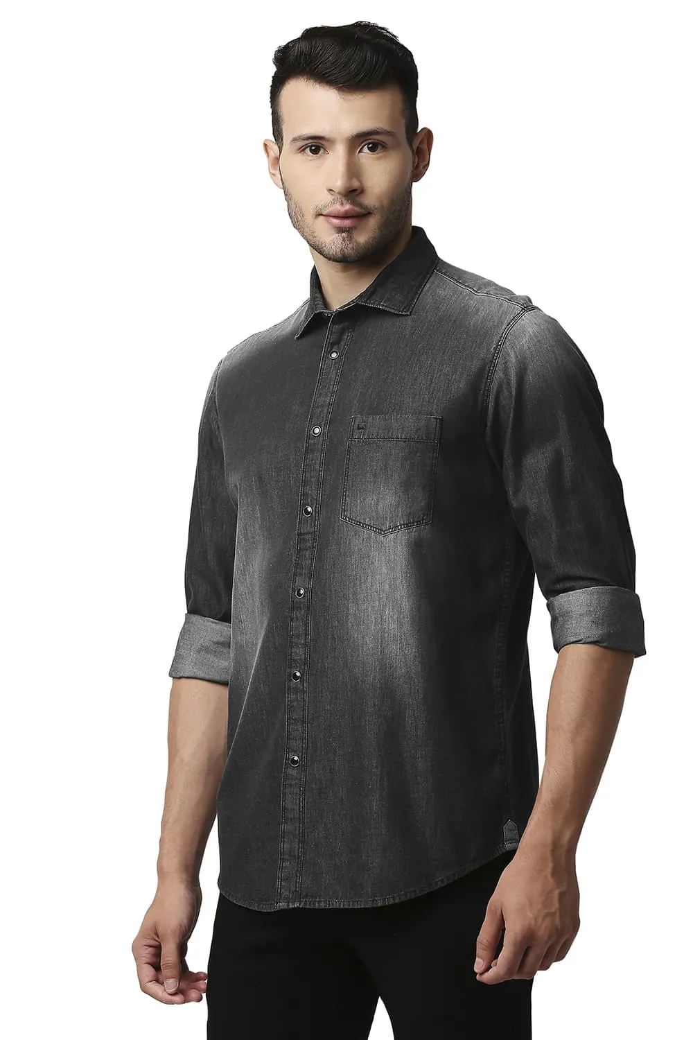 Basics Slim Fit Cotton Sulphur Shirt