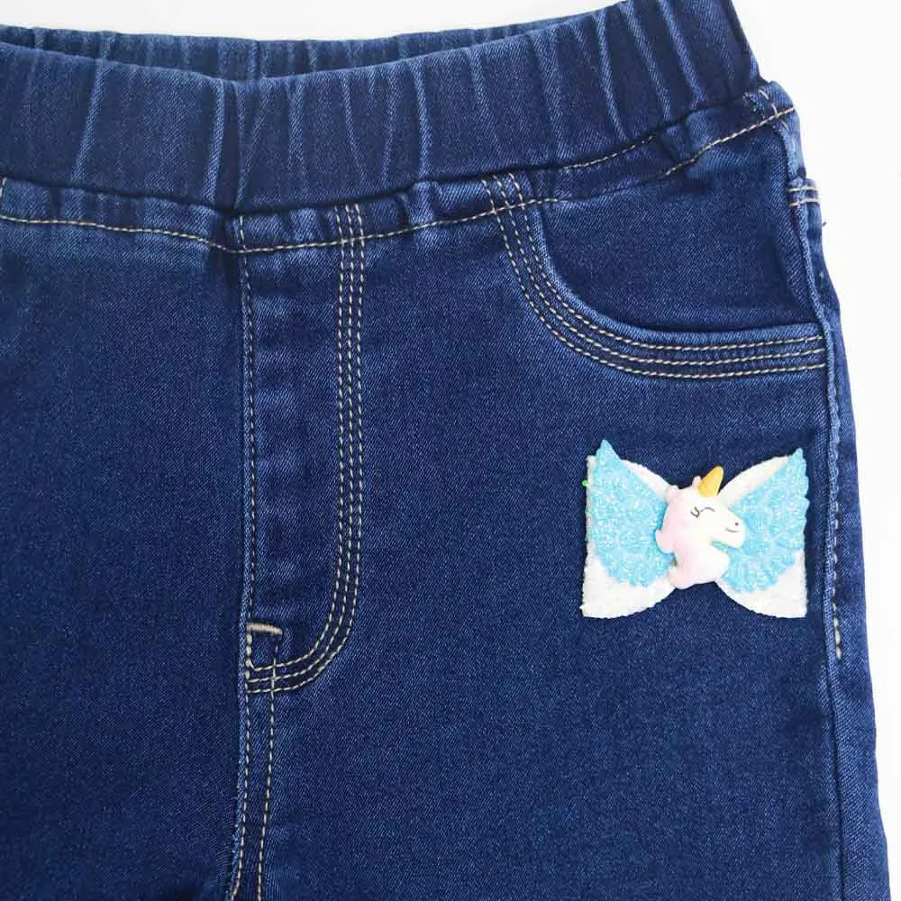 Blue Unicorn Embellished Denim Pant