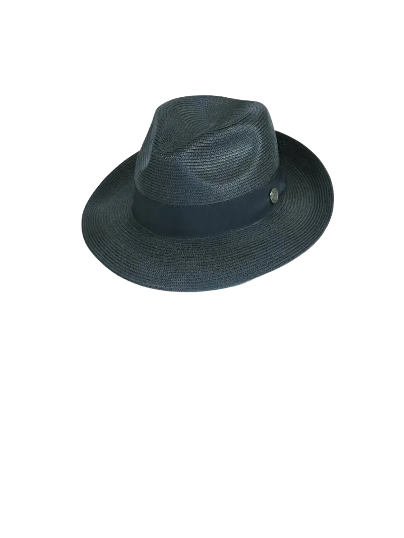 Bruno Capelo Black Men's Summer Straw Hat Casual Dress Style