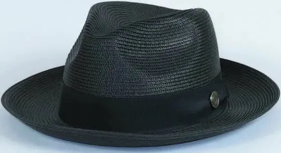 Bruno Capelo Black Men's Summer Straw Hat Casual Dress Style