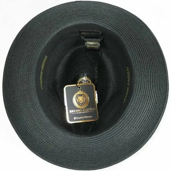 Bruno Capelo Black Men's Summer Straw Hat Casual Dress Style