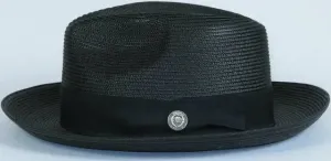 Bruno Capelo Black Men's Summer Straw Hat Casual Dress Style