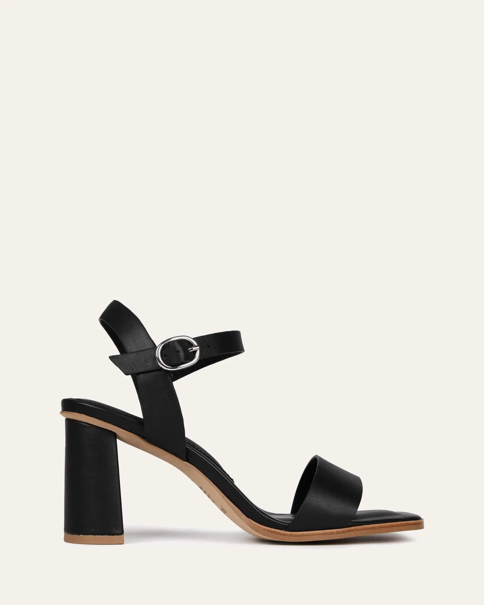 CALAIS HIGH HEEL SANDALS BLACK LEATHER