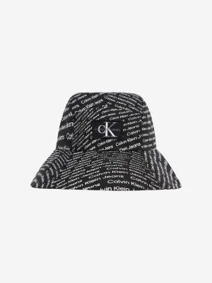 Calvin Klein Kids Logo Bucket Hat in Black