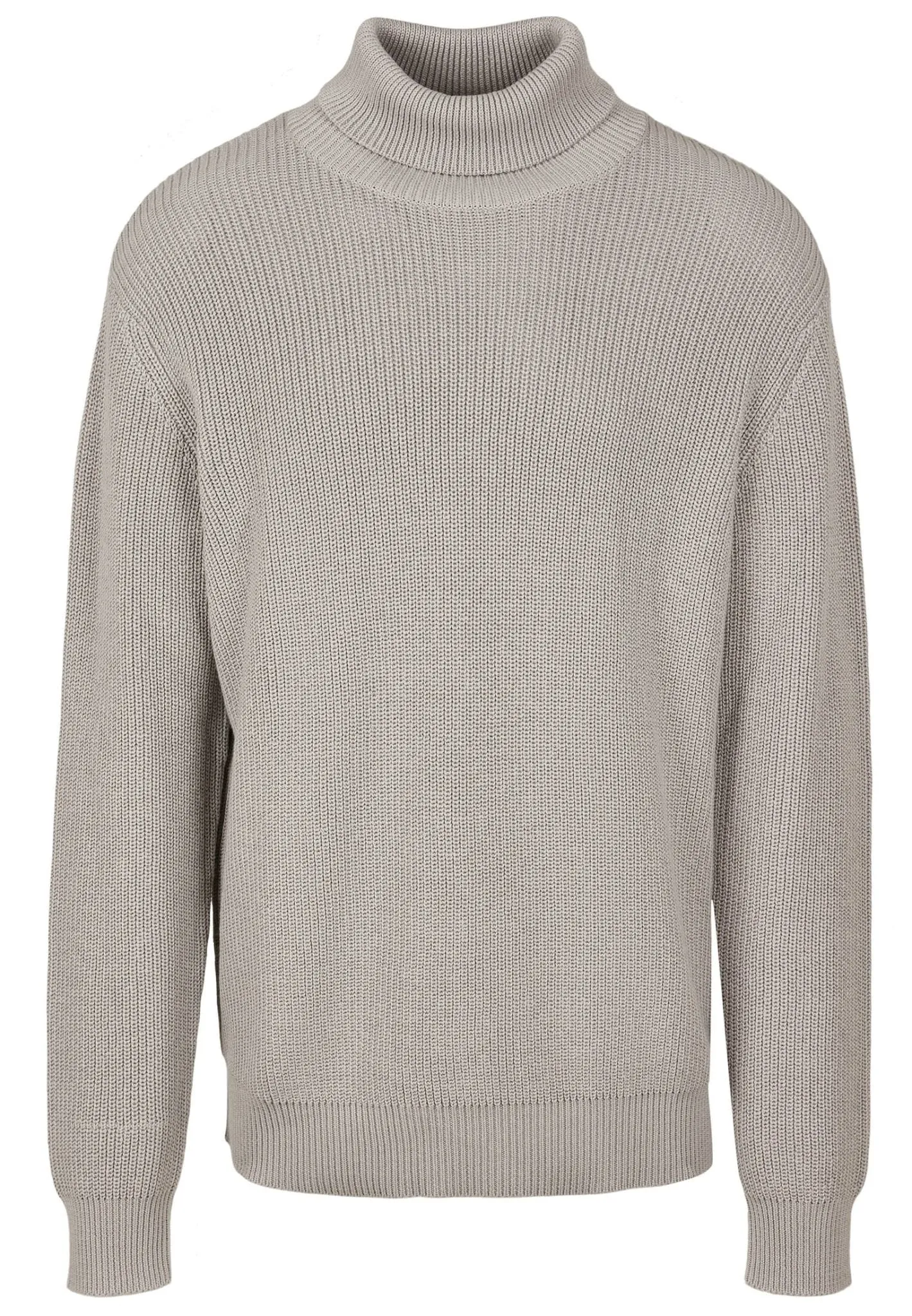 Cardigan Stitch Rollneck Jumper - Grey