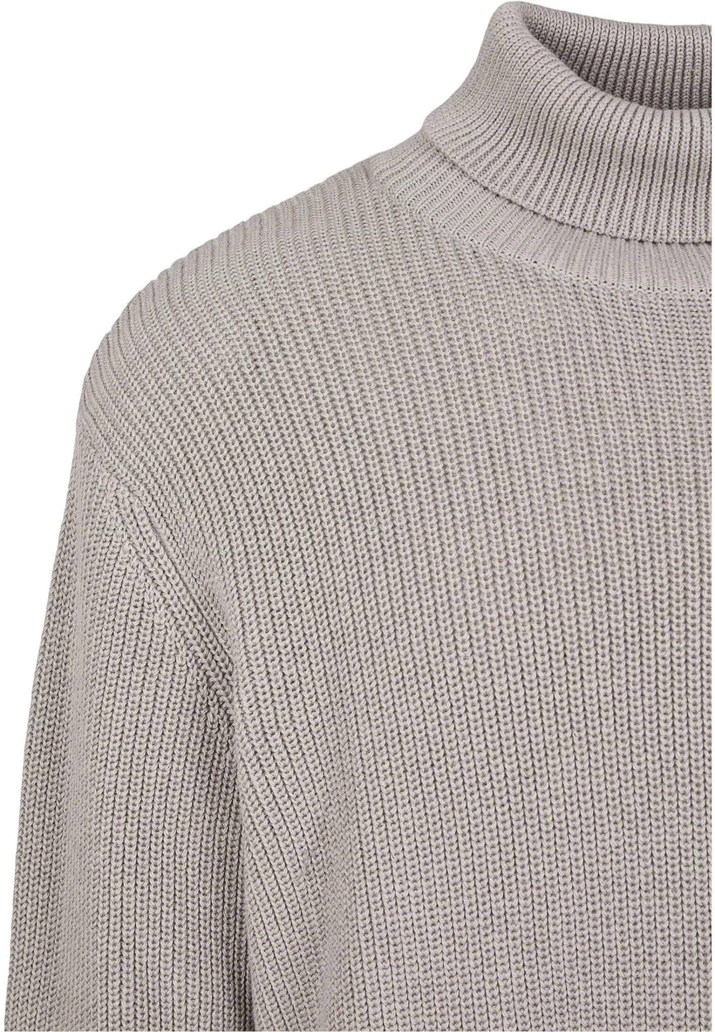 Cardigan Stitch Rollneck Jumper - Grey