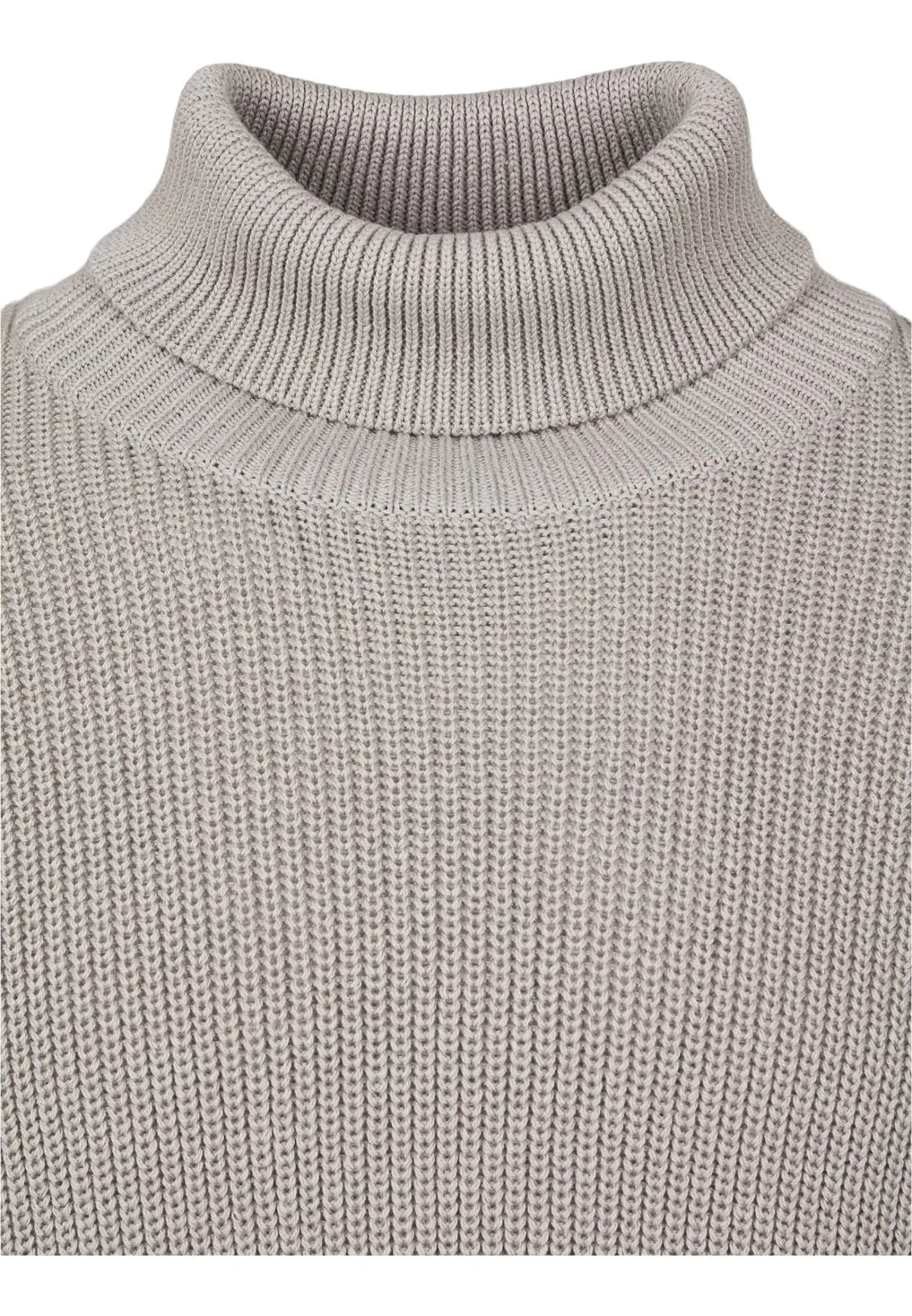 Cardigan Stitch Rollneck Jumper - Grey