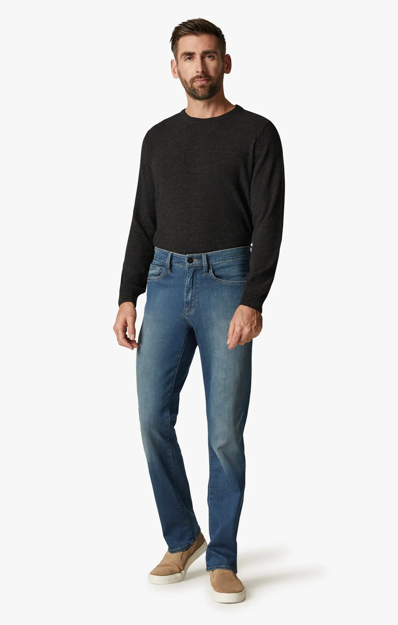 Charisma Relaxed Straight Jeans In Mid Cashmere