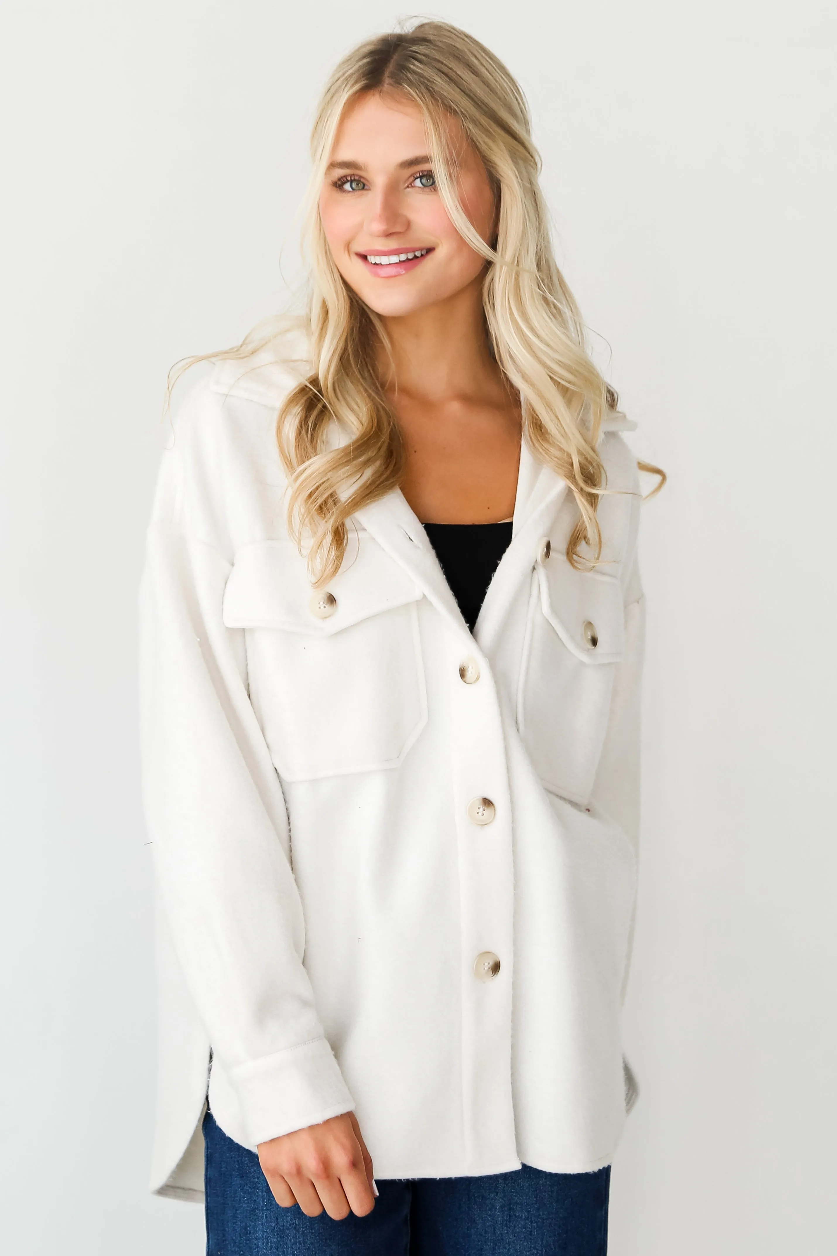 Classy Season Ivory Shacket - DOORBUSTER