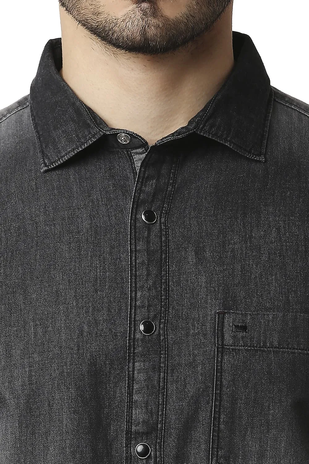 Cotton Polyester Indigo Printed Halfsleeves Shirt