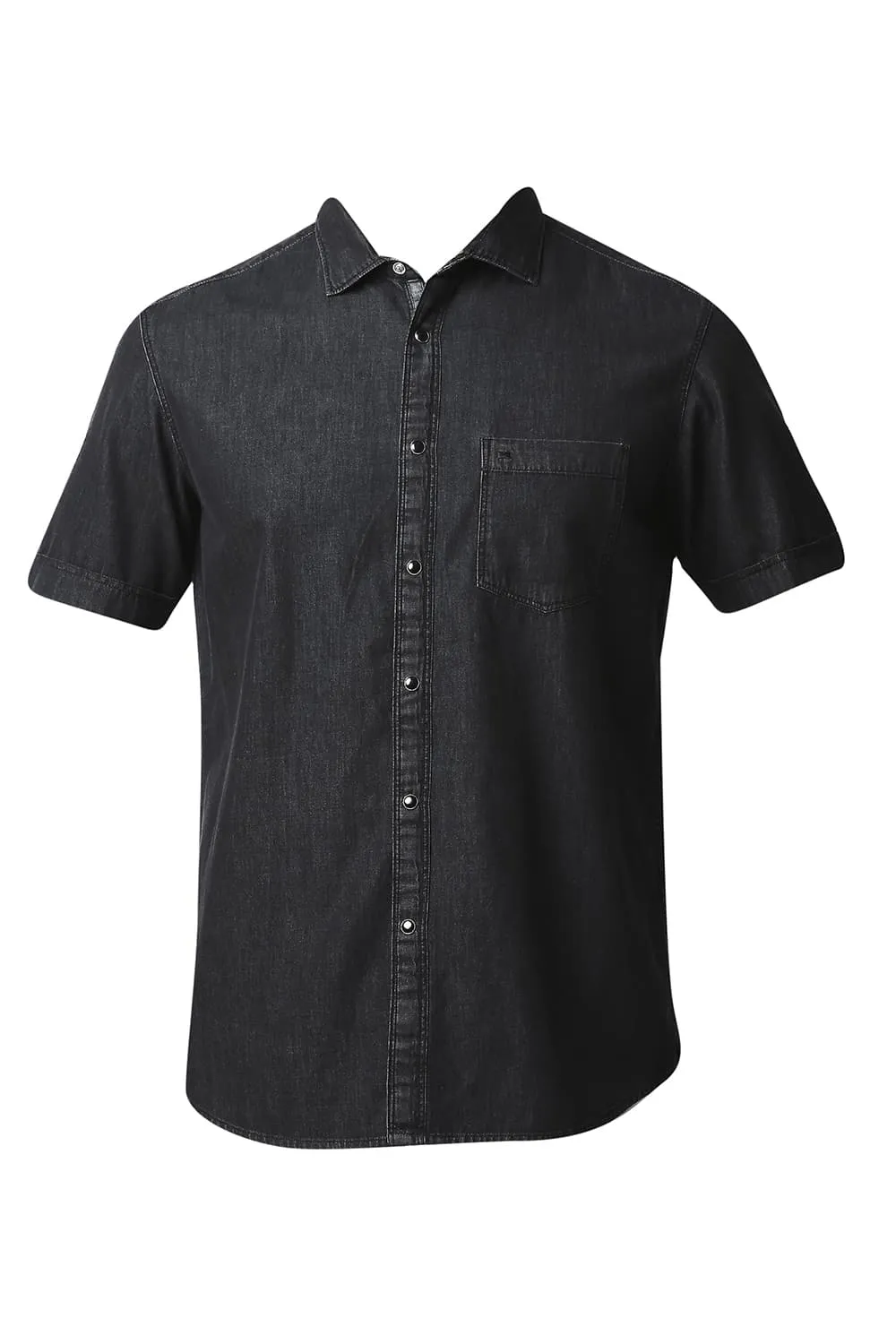 Cotton Polyester Indigo Printed Halfsleeves Shirt