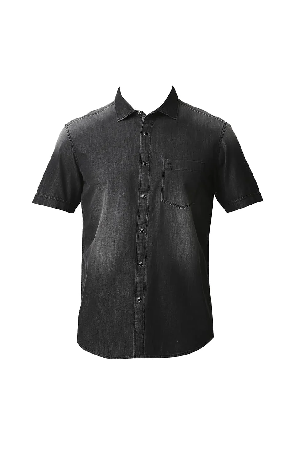 Cotton Polyester Indigo Printed Halfsleeves Shirt