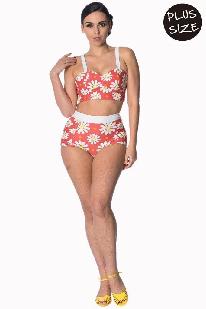 Crazy Daisy Plus Size Built Up Swimsuit Bottoms