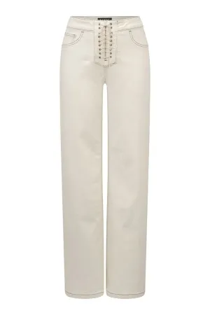 CREAM CONTRAST MIKEY STRAIGHT LEG JEANS