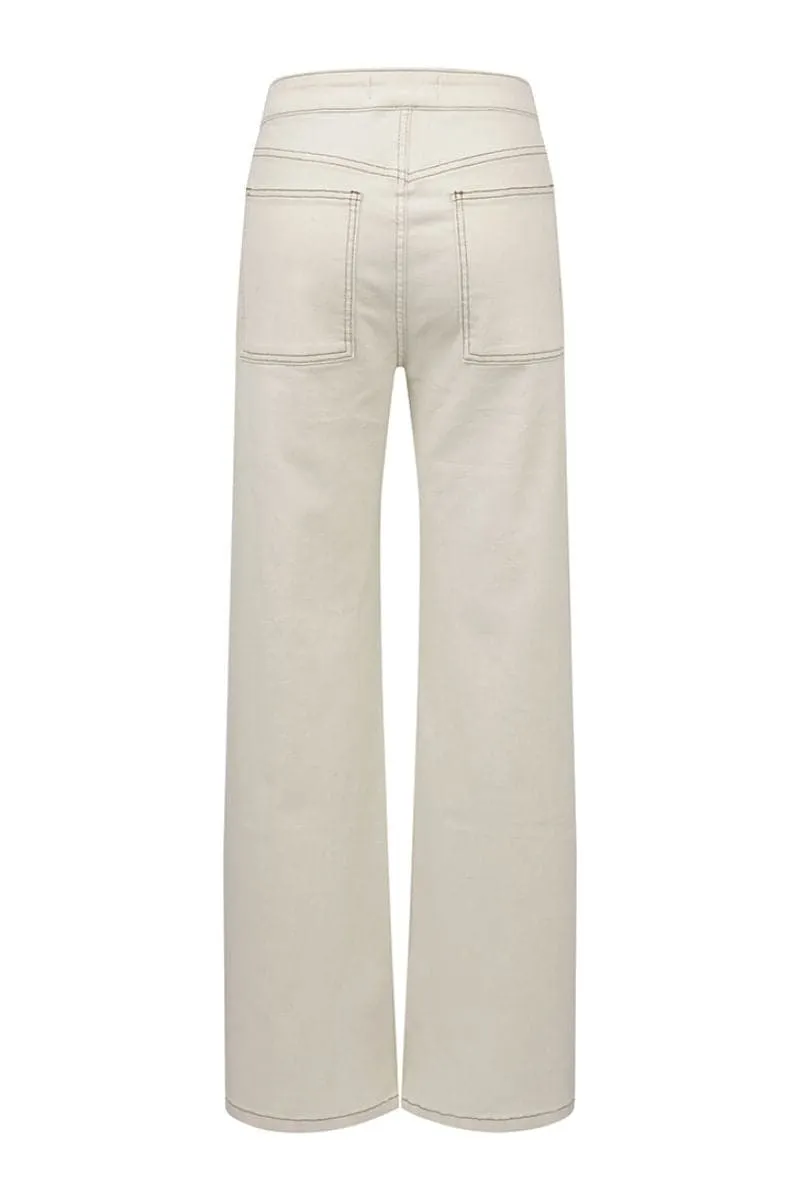 CREAM CONTRAST MIKEY STRAIGHT LEG JEANS