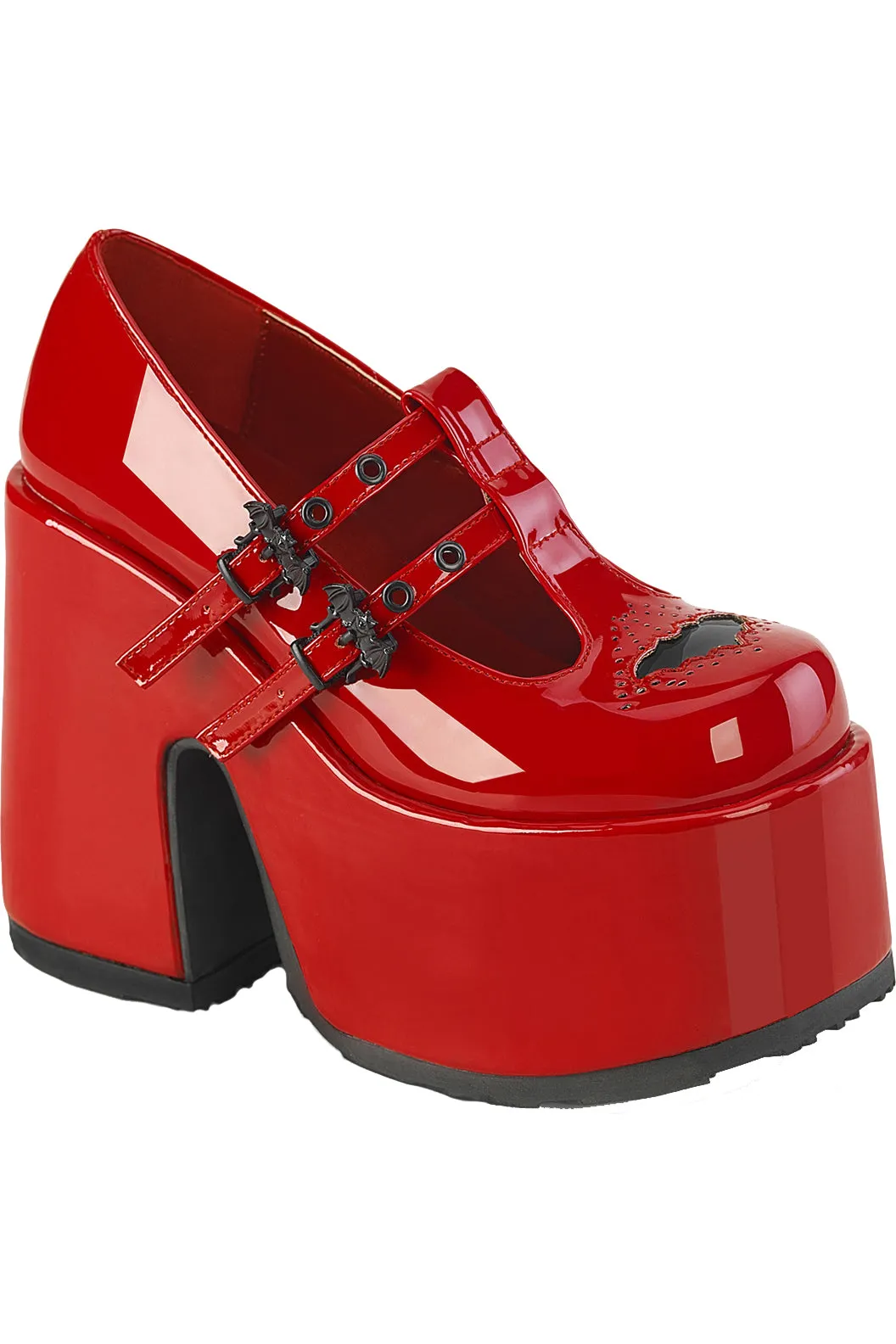 DemoniaCult CAMEL 55 Red Patent Shoes