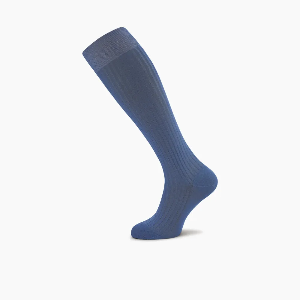 Denim Blue Long Cotton Socks