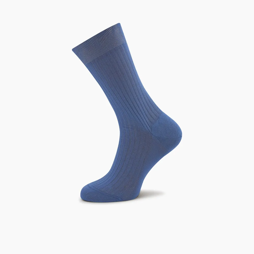 Denim Blue Short Pure Cotton Socks