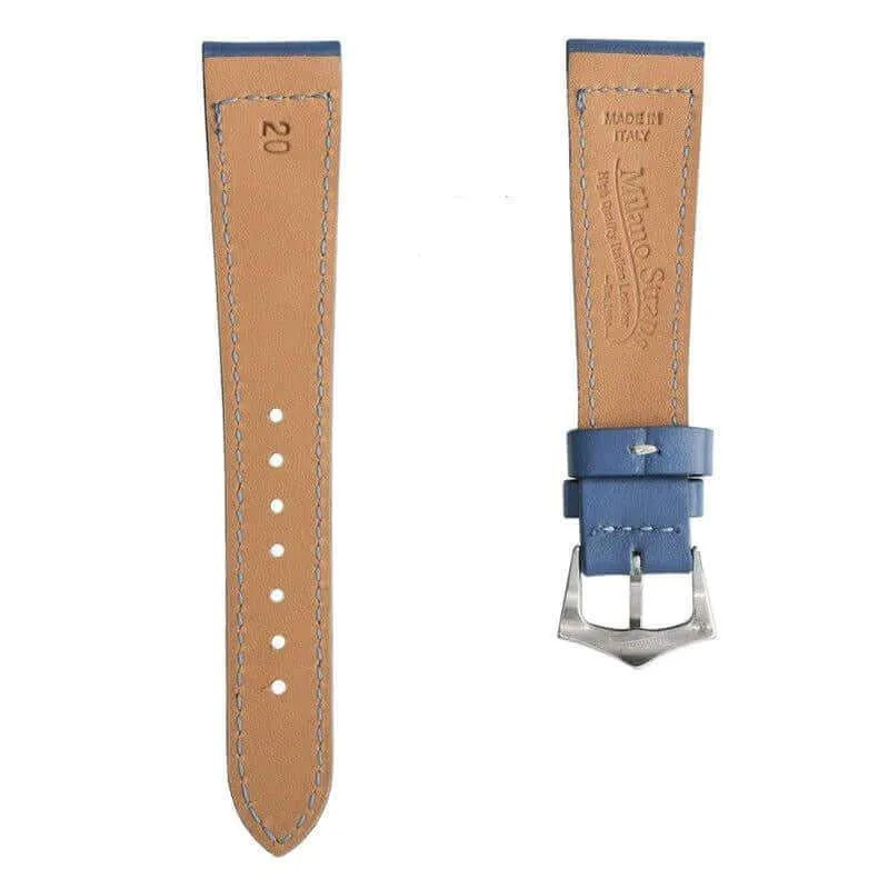 Denim Calfskin Leather Watch Strap