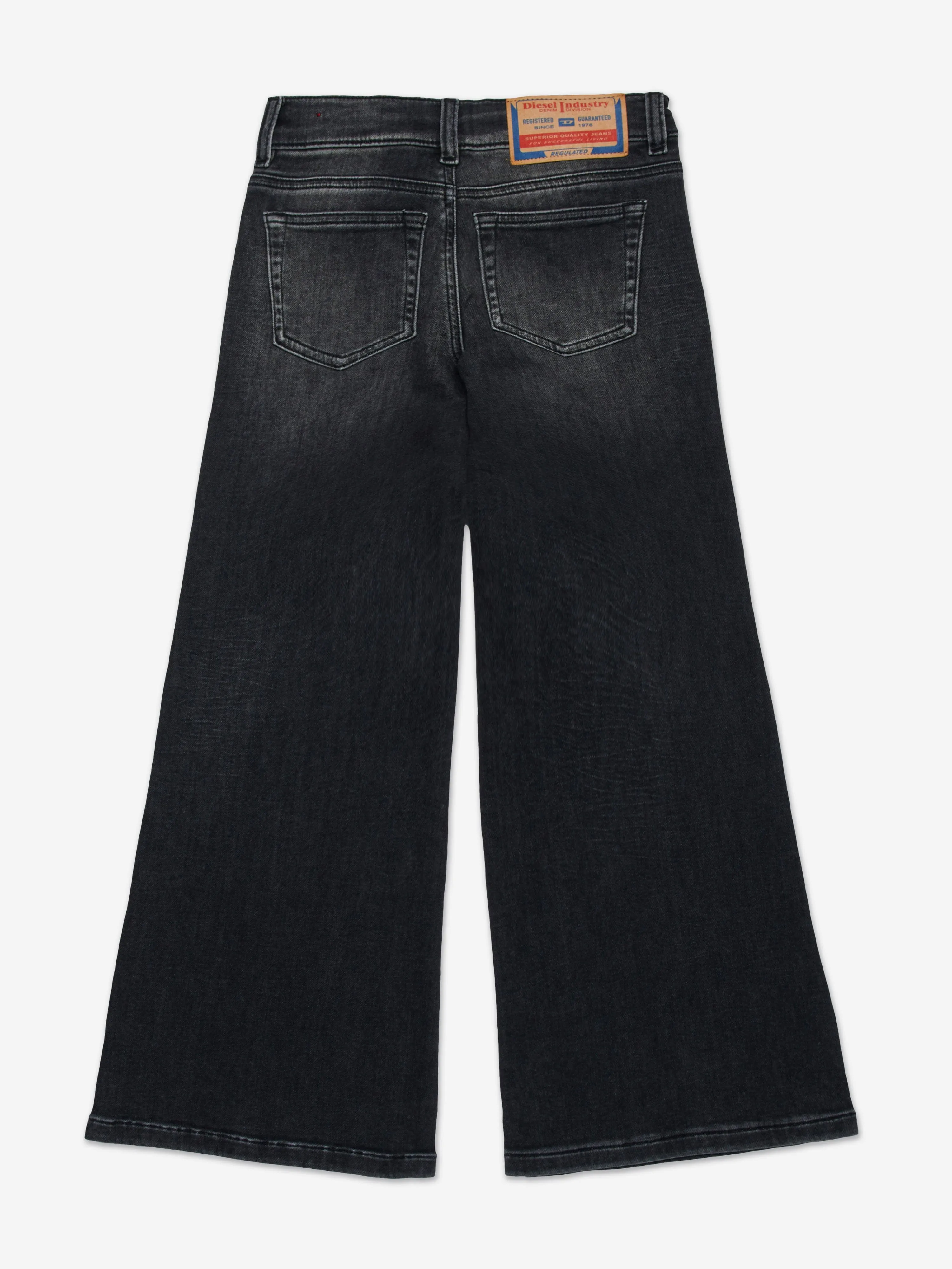 Diesel Girls Wide Leg Jeans in Black