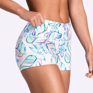 FLEO - High Rise Original Women's Shorts - 2.5inch - Rainbow Leaf