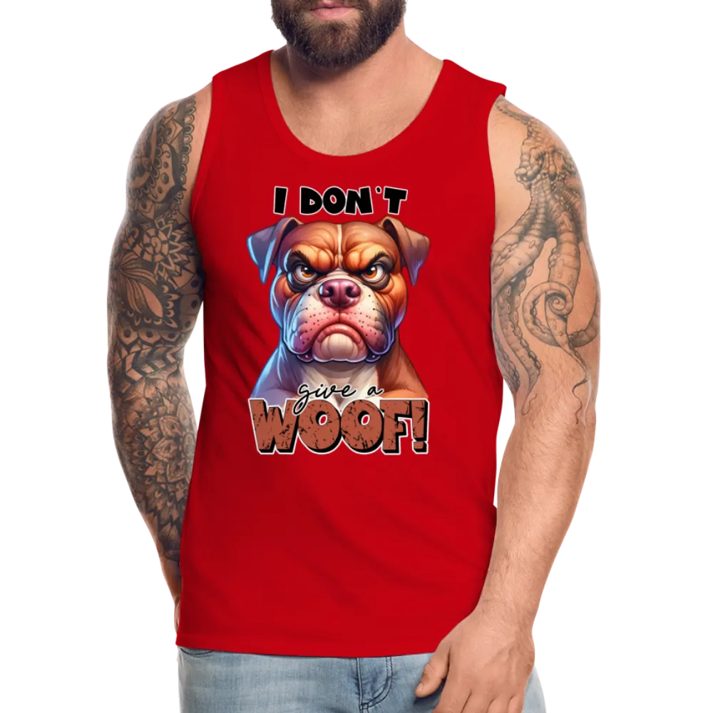 I Don't Give a Woof (Grump Dog with Attitude) Men’s Premium Tank Top