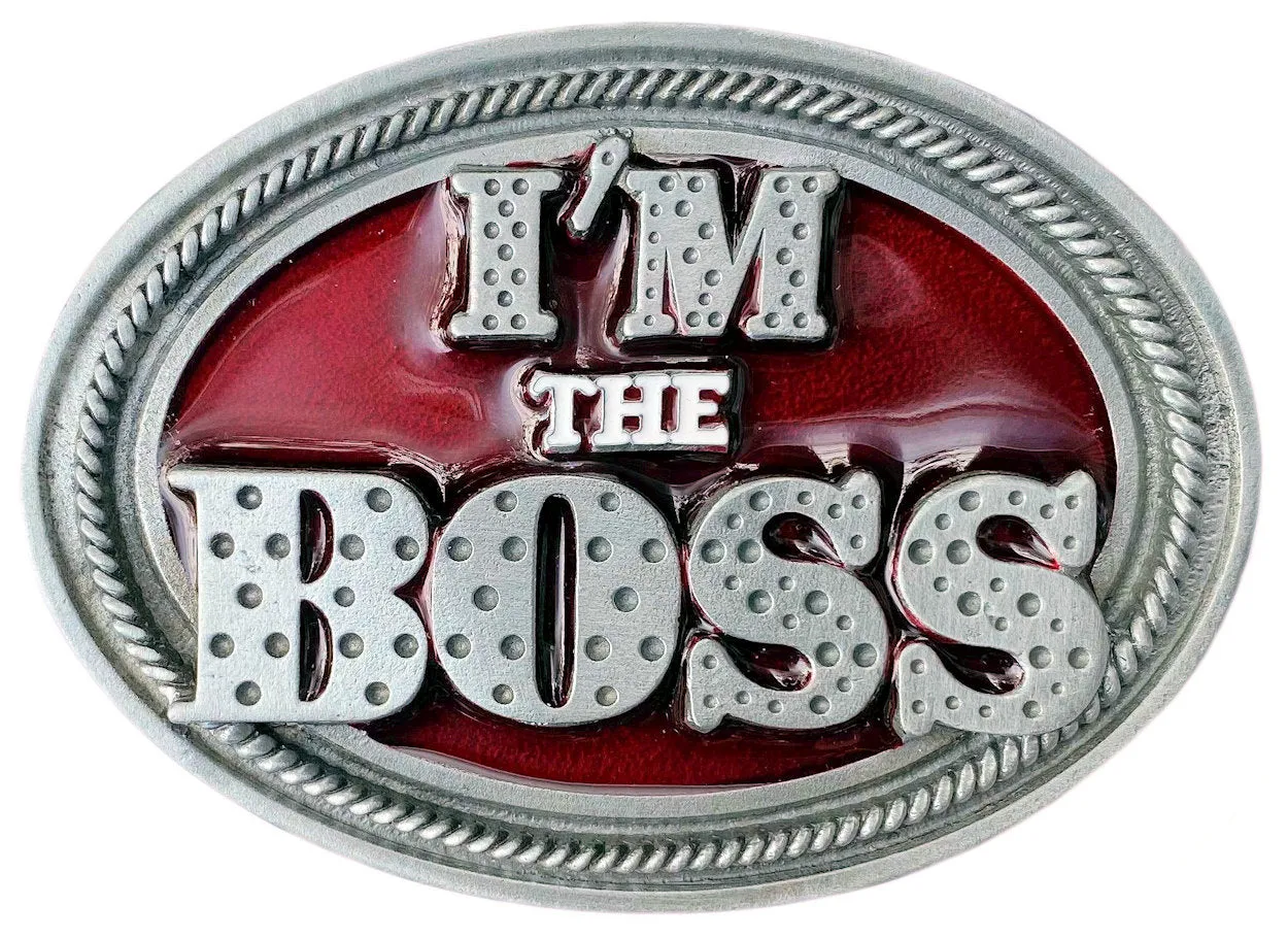 Im The Boss Red Belt Buckle