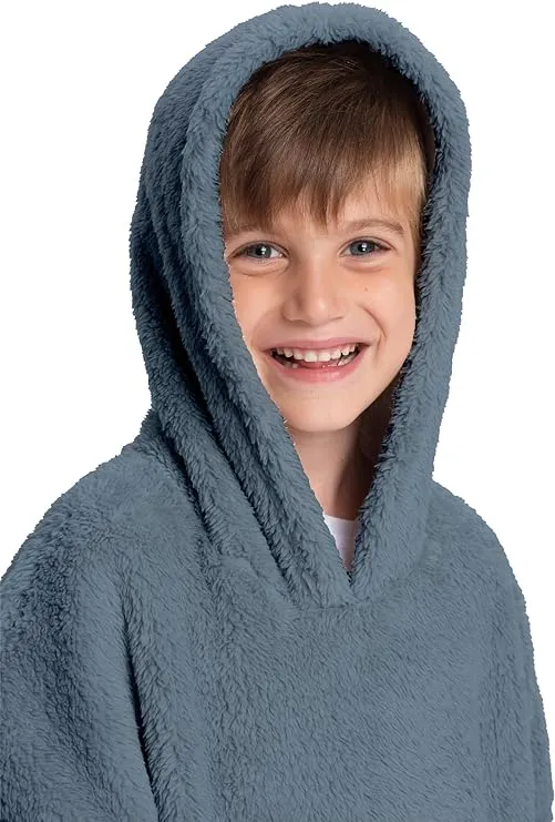 Jeans Kids Sherpa Hoodie Blanket - Ultimate Coziness for Play, Sleep, and Adventure