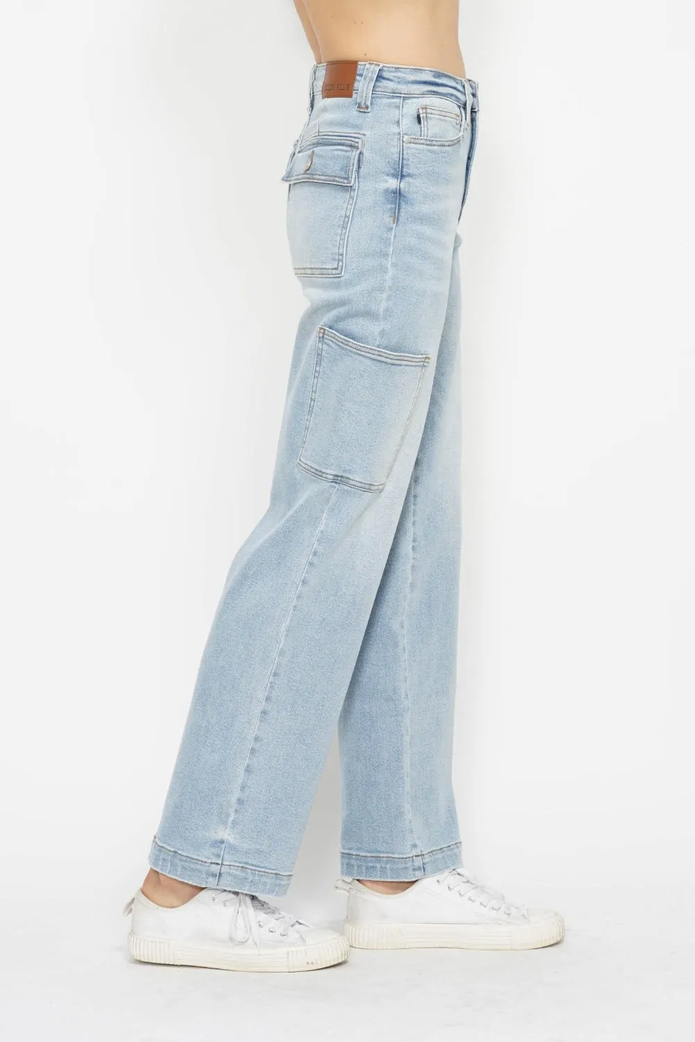 Judy Blue High Waist Straight Cargo Jeans [Online Exclusive]