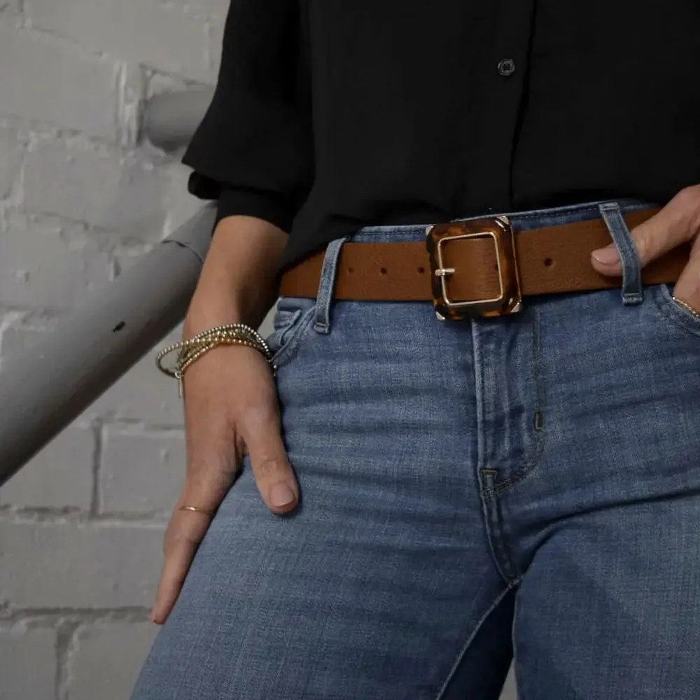 Leather Tortoiseshell Belt