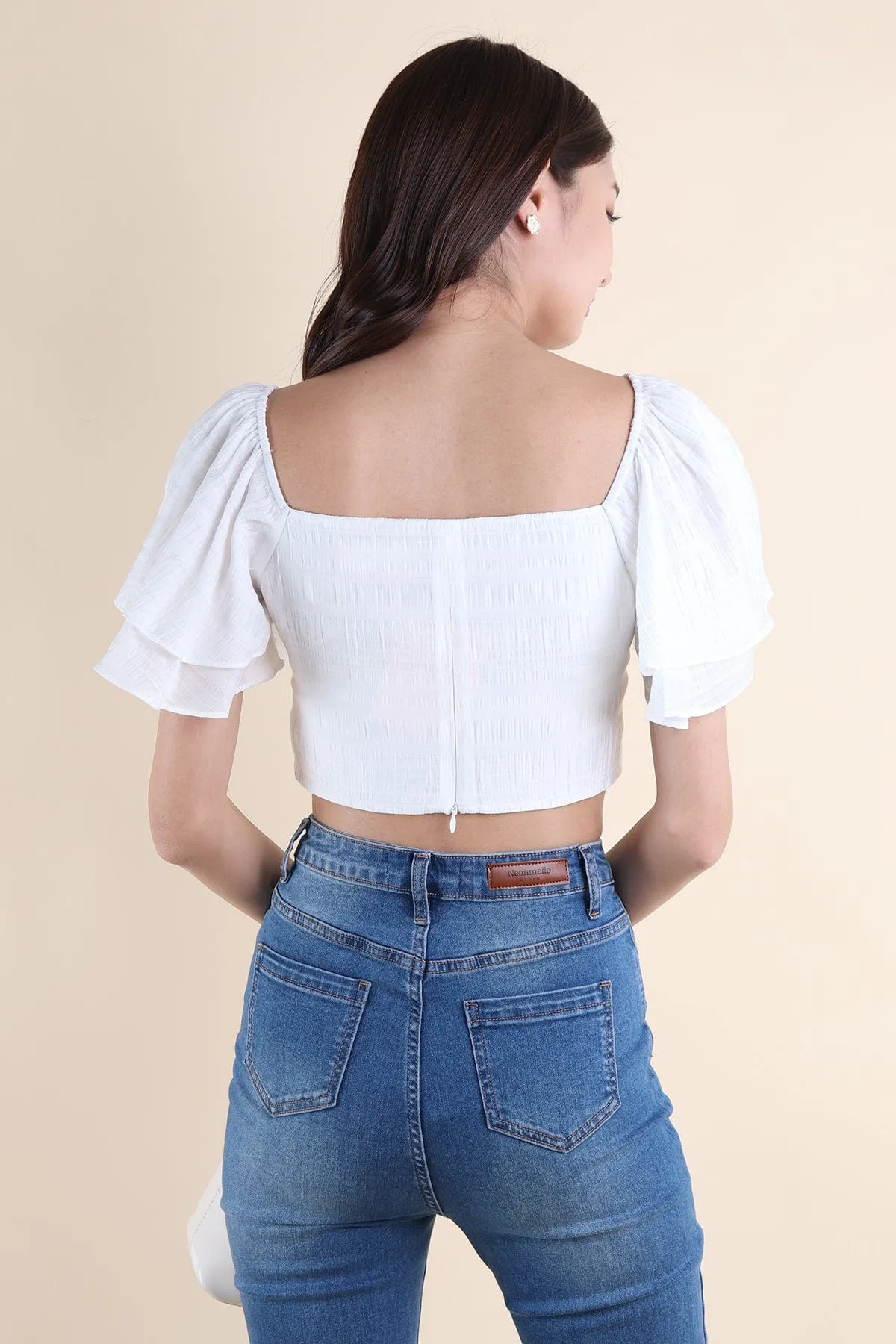 LUMI FLUTTERS TOP IN WHITE