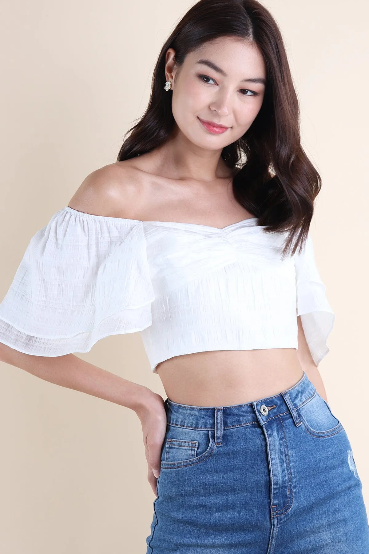 LUMI FLUTTERS TOP IN WHITE