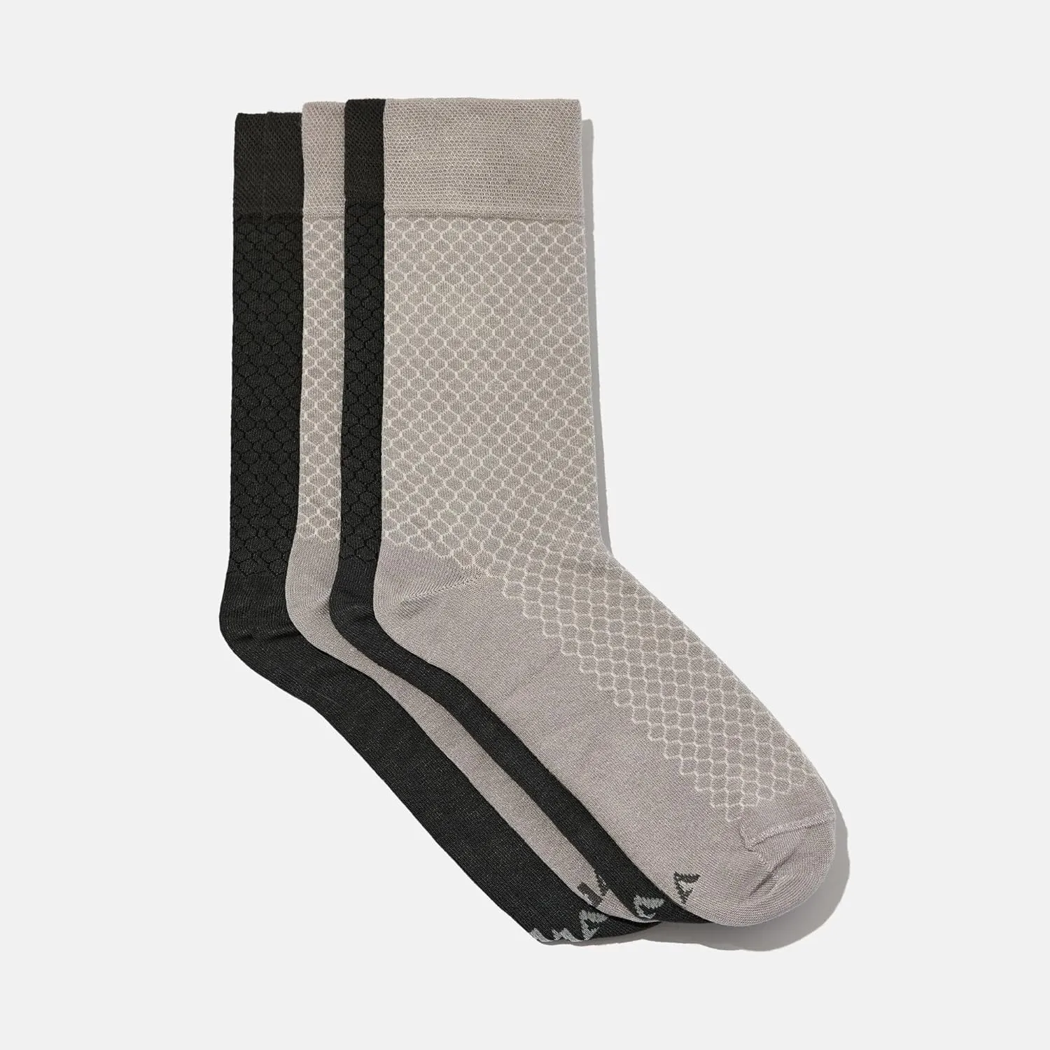 Men’s Bamboo Dress Socks - 5 Pairs, Assorted Honeycomb Design