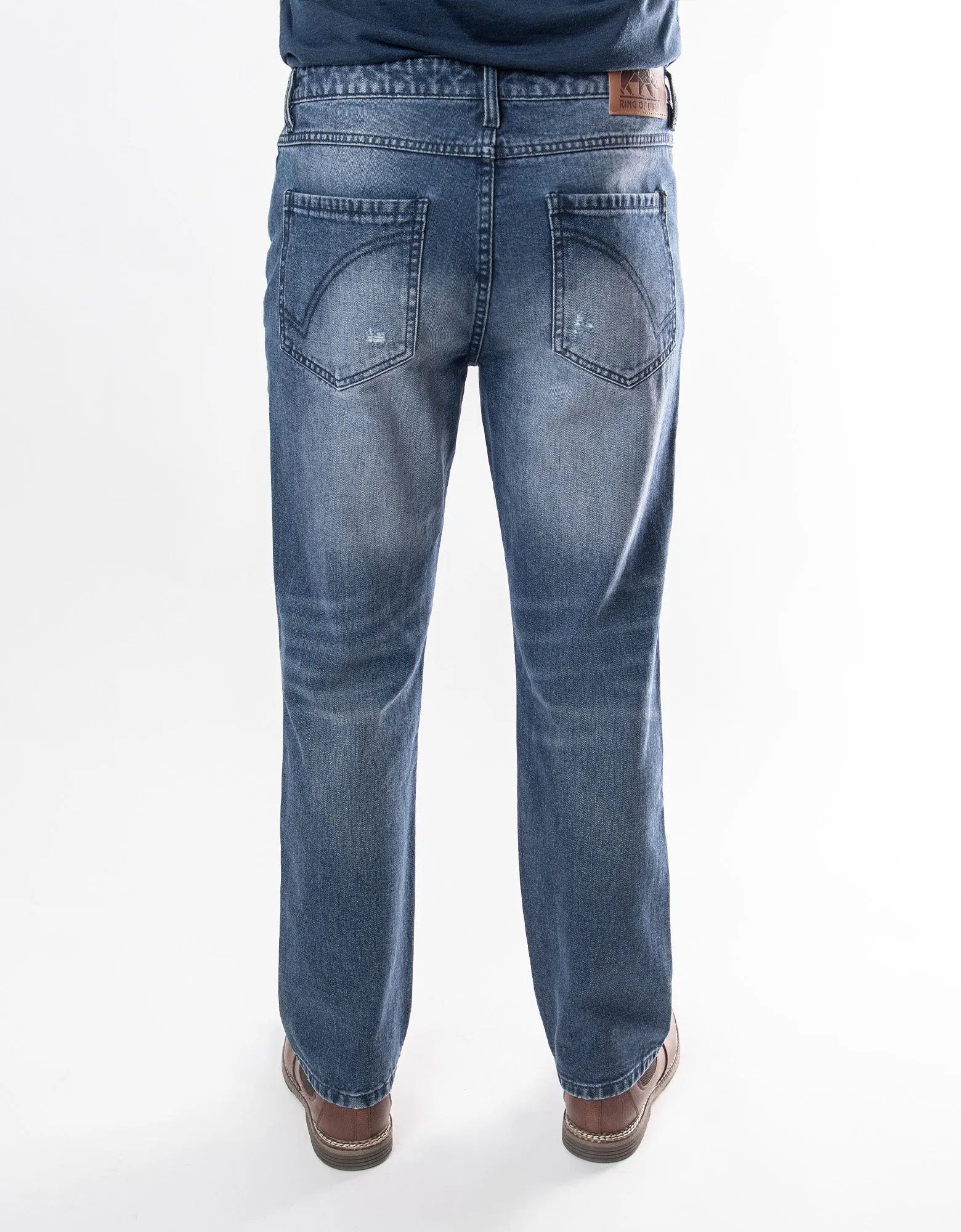 MEN'S FALLS RIPPED STRAIGHT FIT JEANS