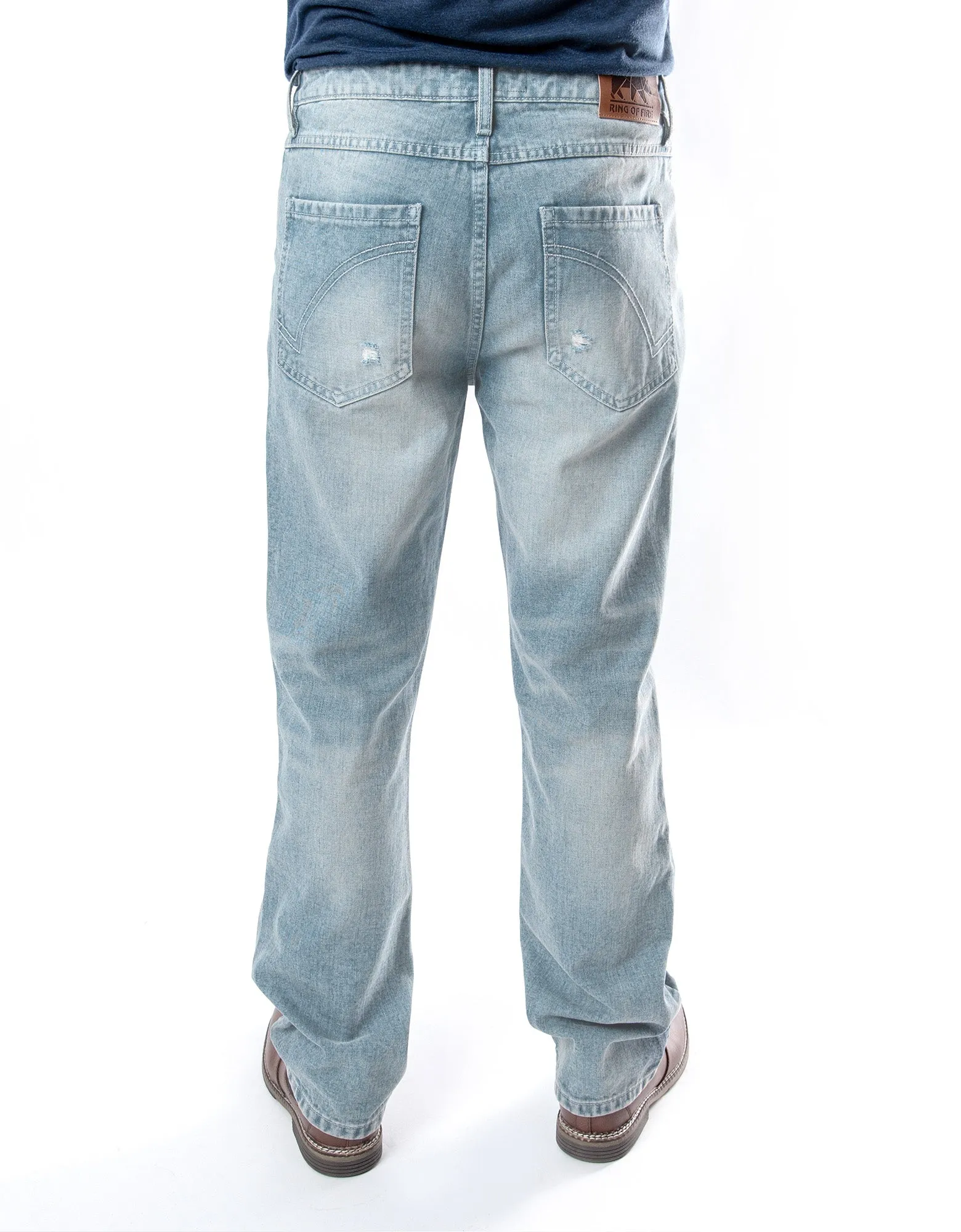 MEN'S FALLS RIPPED STRAIGHT FIT JEANS