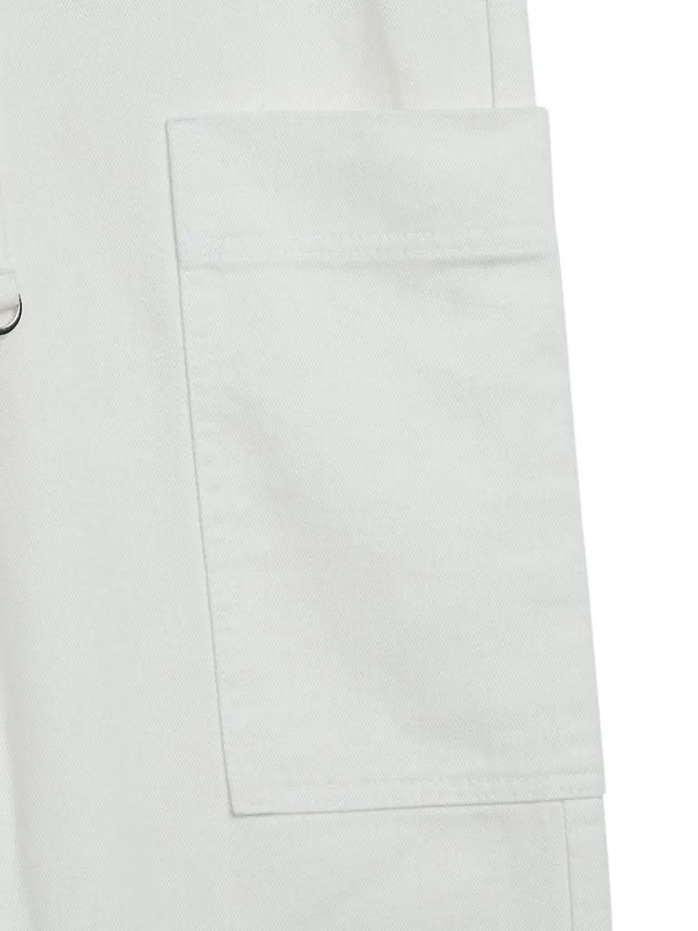 Nuon White Cargo-Style Jeans