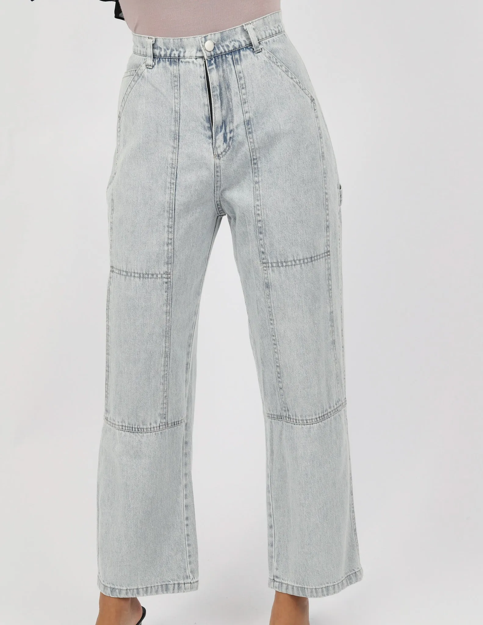 Paperbag Denim Pants