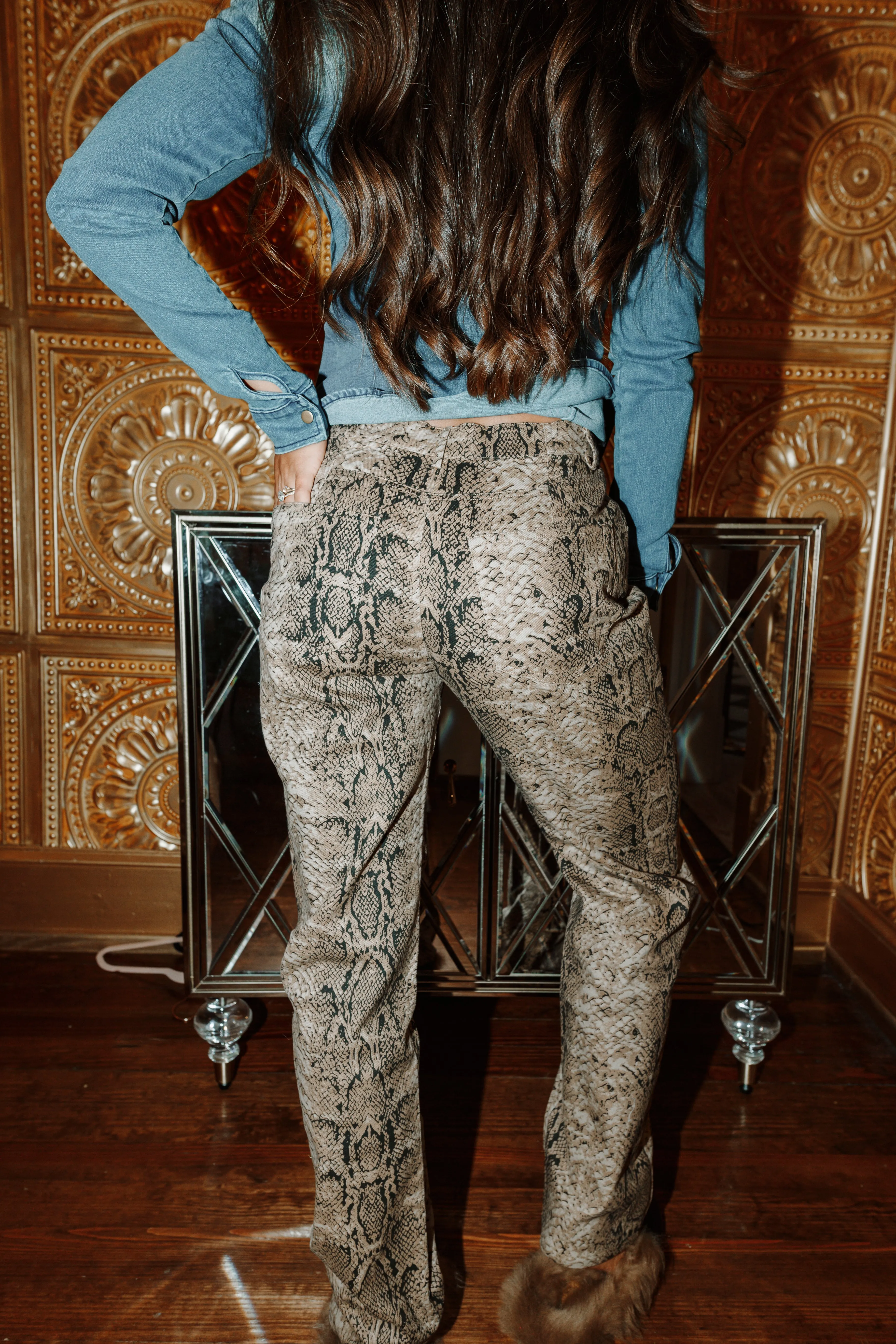 Python Print Stretch Jeans