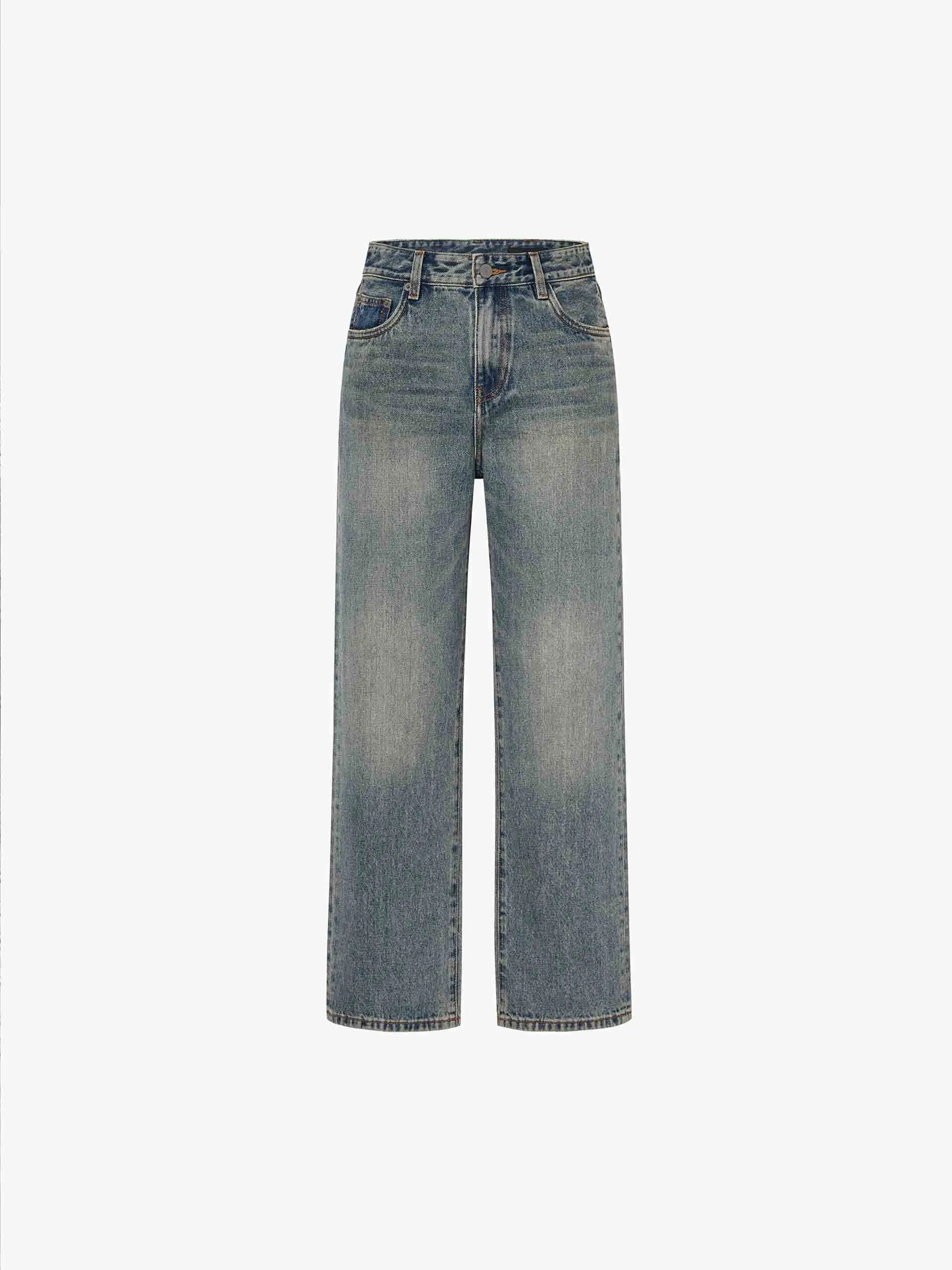 Relaxed Straight Ankle Jeans