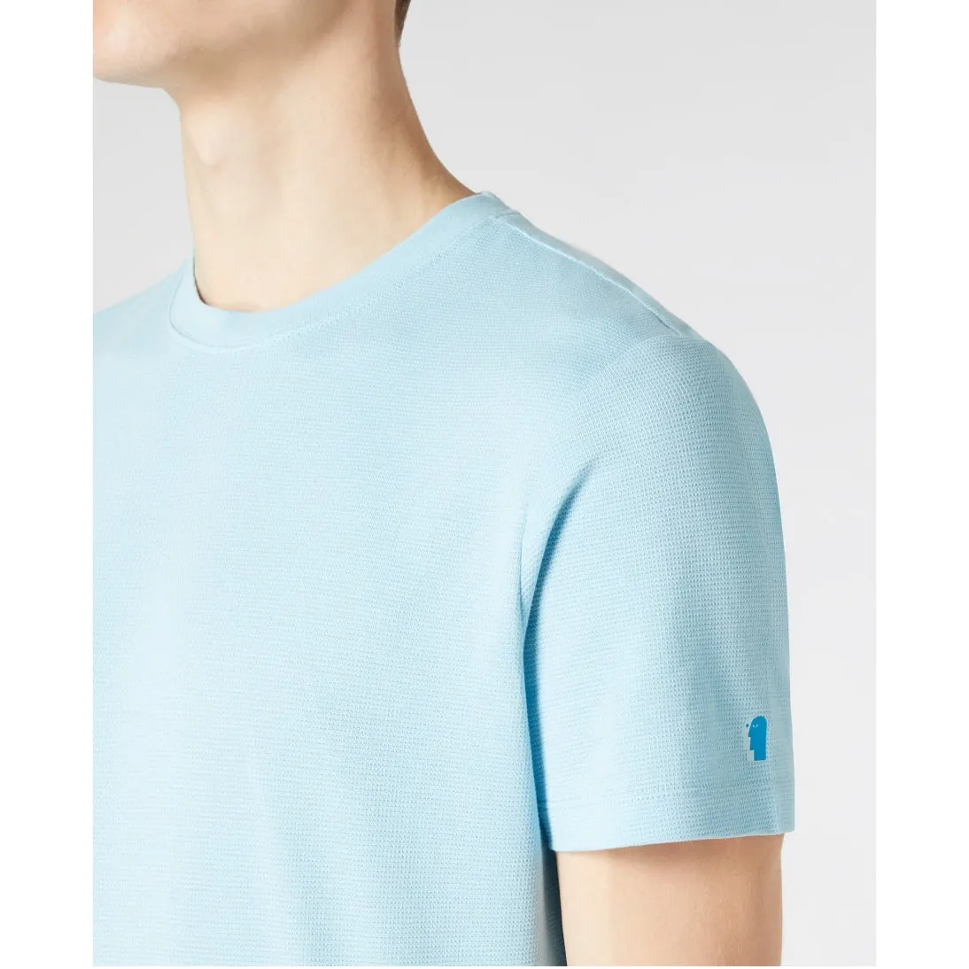 Remus Uomo Cotton Stretch Texture Tee 58786 Light Blue