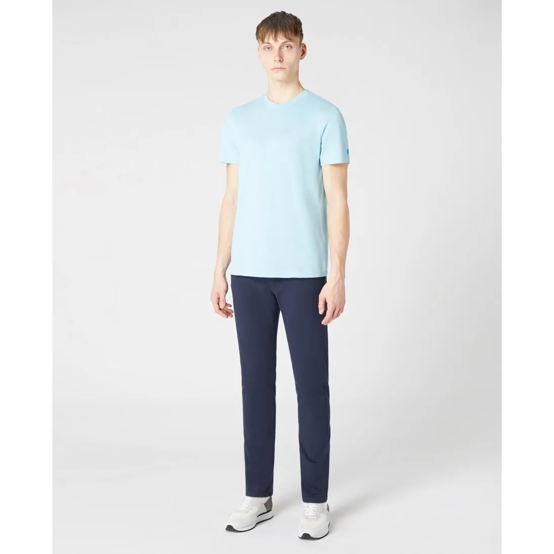 Remus Uomo Cotton Stretch Texture Tee 58786 Light Blue