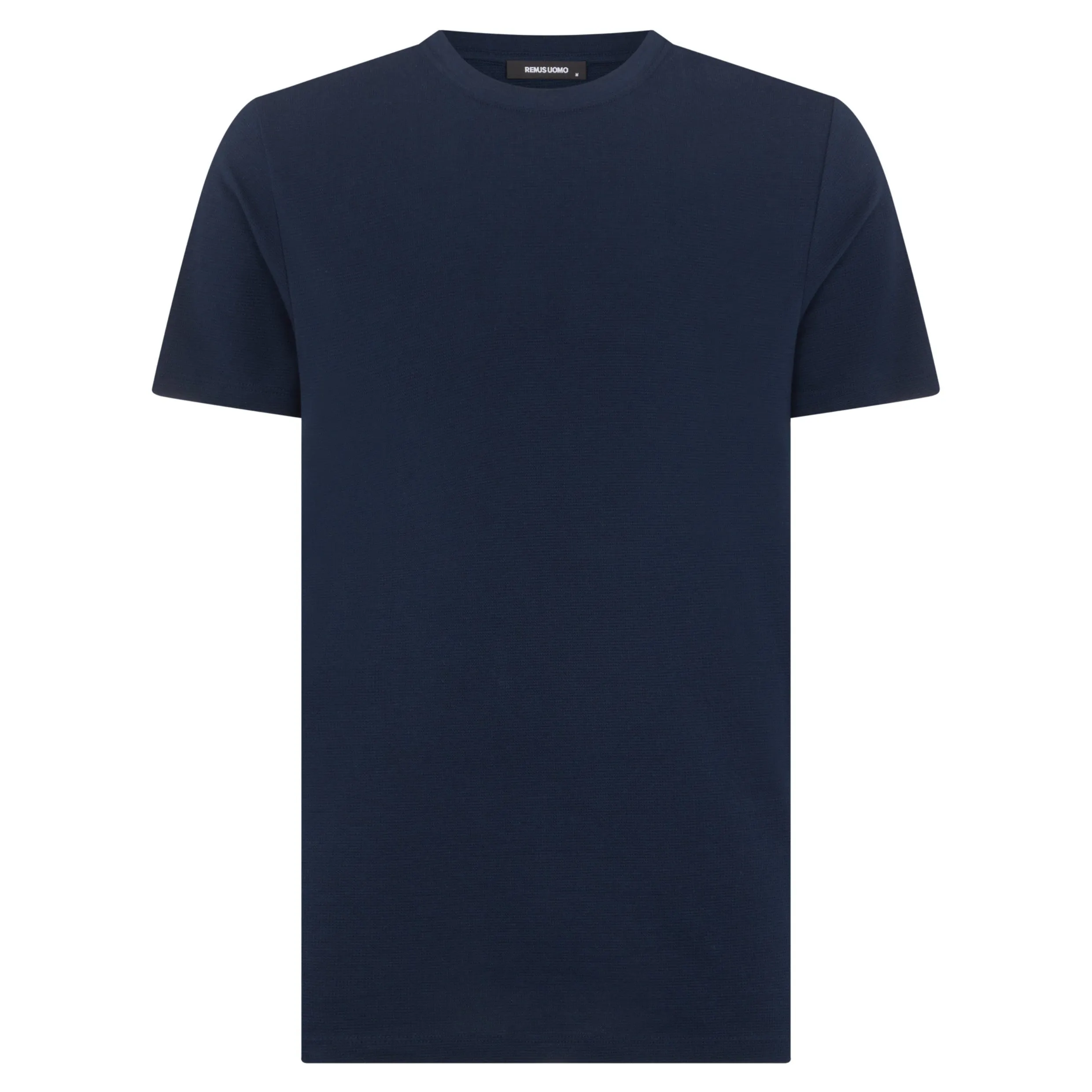 Remus Uomo Cotton Stretch Texture Tee 58786 Navy