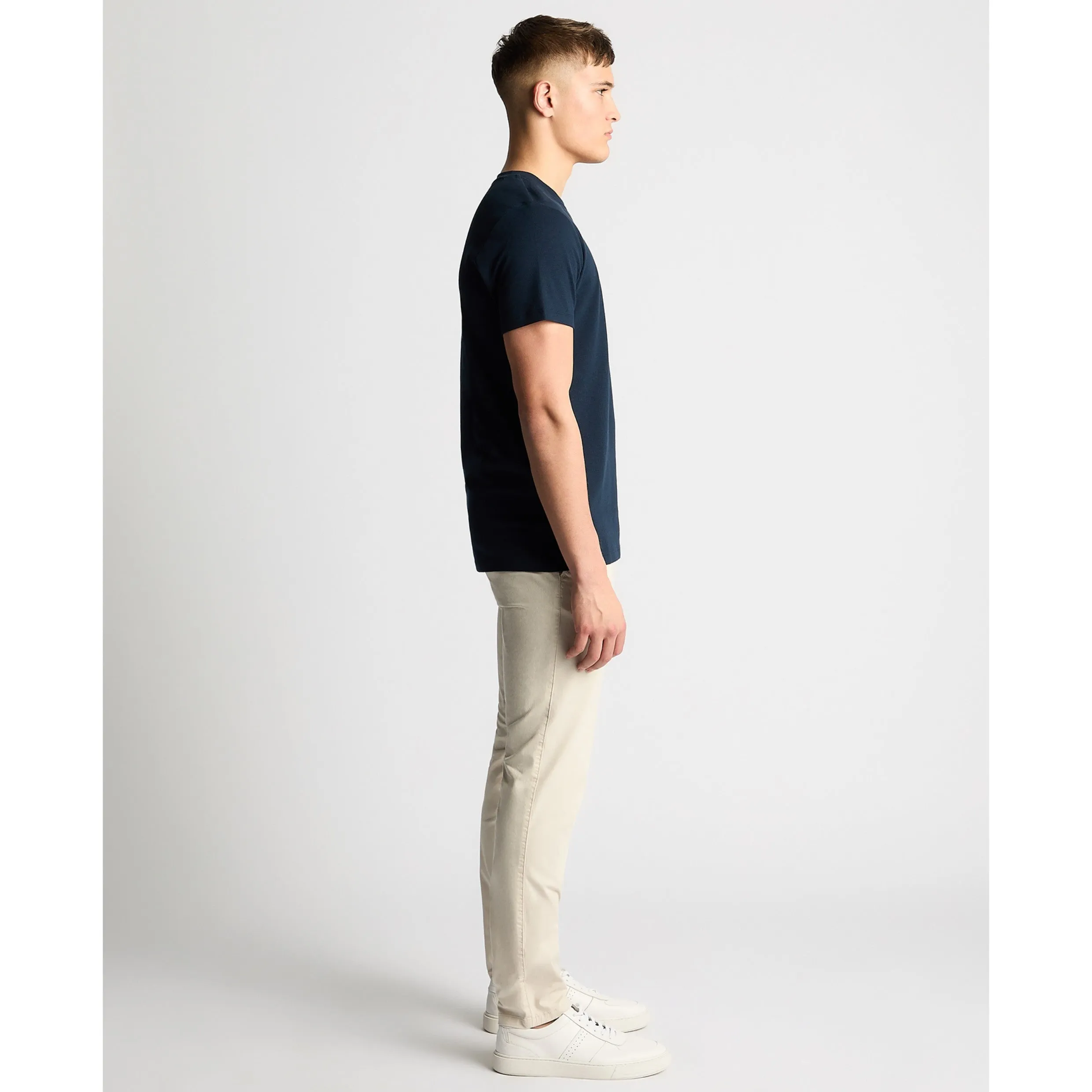 Remus Uomo Cotton Stretch Texture Tee 58786 Navy