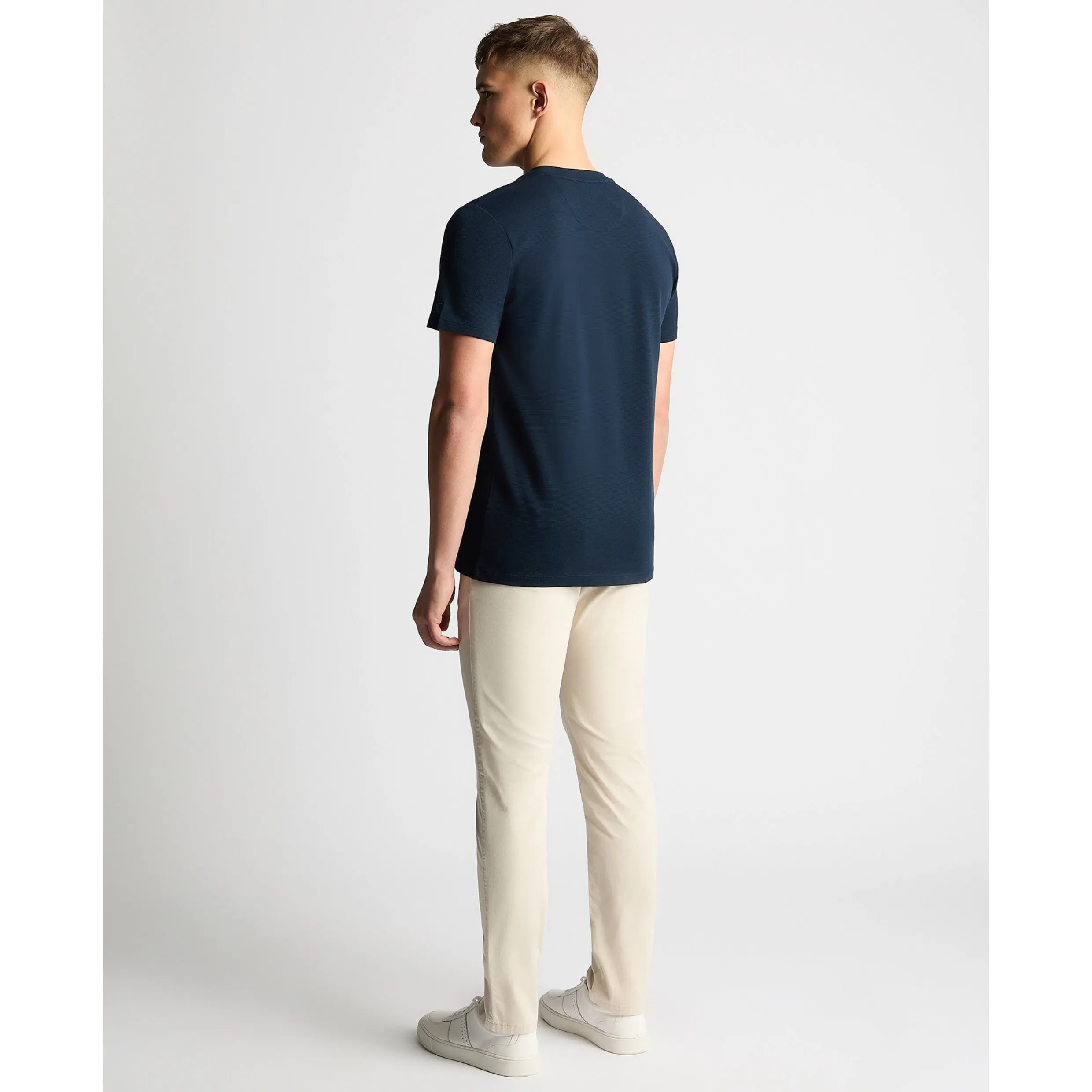 Remus Uomo Cotton Stretch Texture Tee 58786 Navy